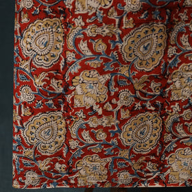 Red - Kalamkari Hand Block Print Natural Dyed Cotton 2pc Unstitched Dress Material Kurta Set 21
