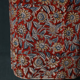 Red - Kalamkari Hand Block Print Natural Dyed Cotton 2pc Unstitched Dress Material Kurta Set 23