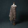 Black - Kalamkari Hand Block Print Natural Dyed Cotton 2pc Unstitched Dress Material Kurta Set 24