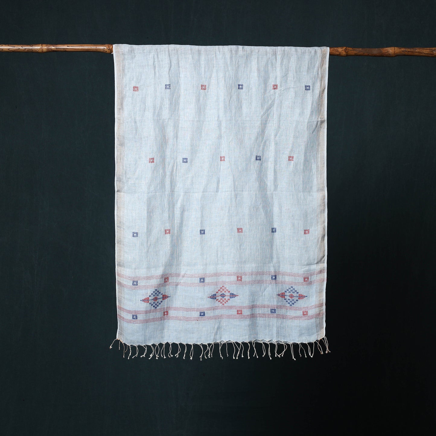 Burdwan Jamdani Handloom Linen Stole 09