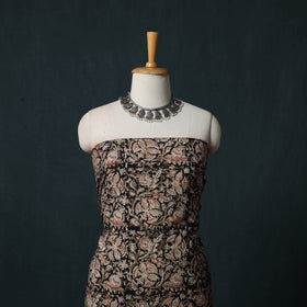 Black - Kalamkari Hand Block Print Natural Dyed Cotton 2pc Unstitched Dress Material Kurta Set 24