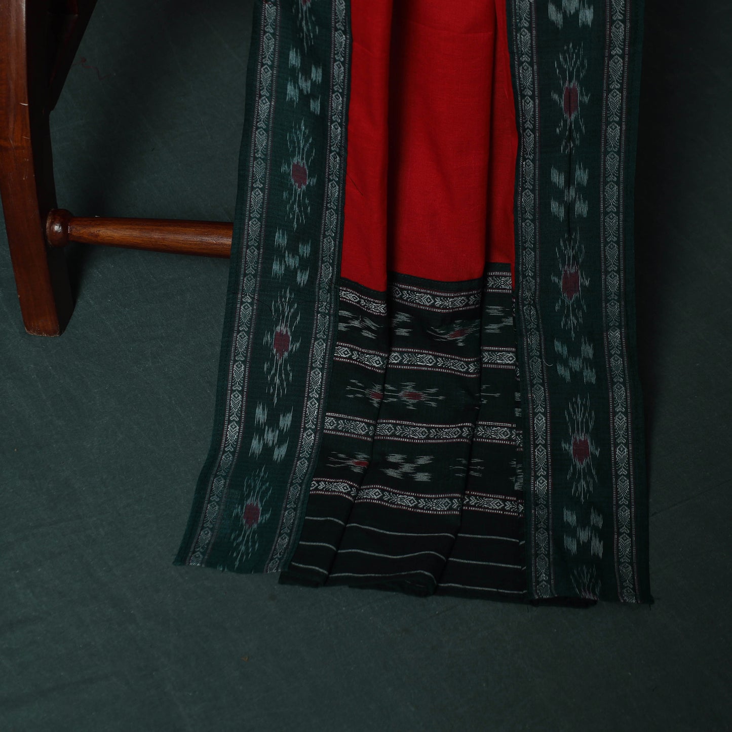 Sambalpuri Ikat Cotton 3pc Unstitched Dress Material Suit Set 14