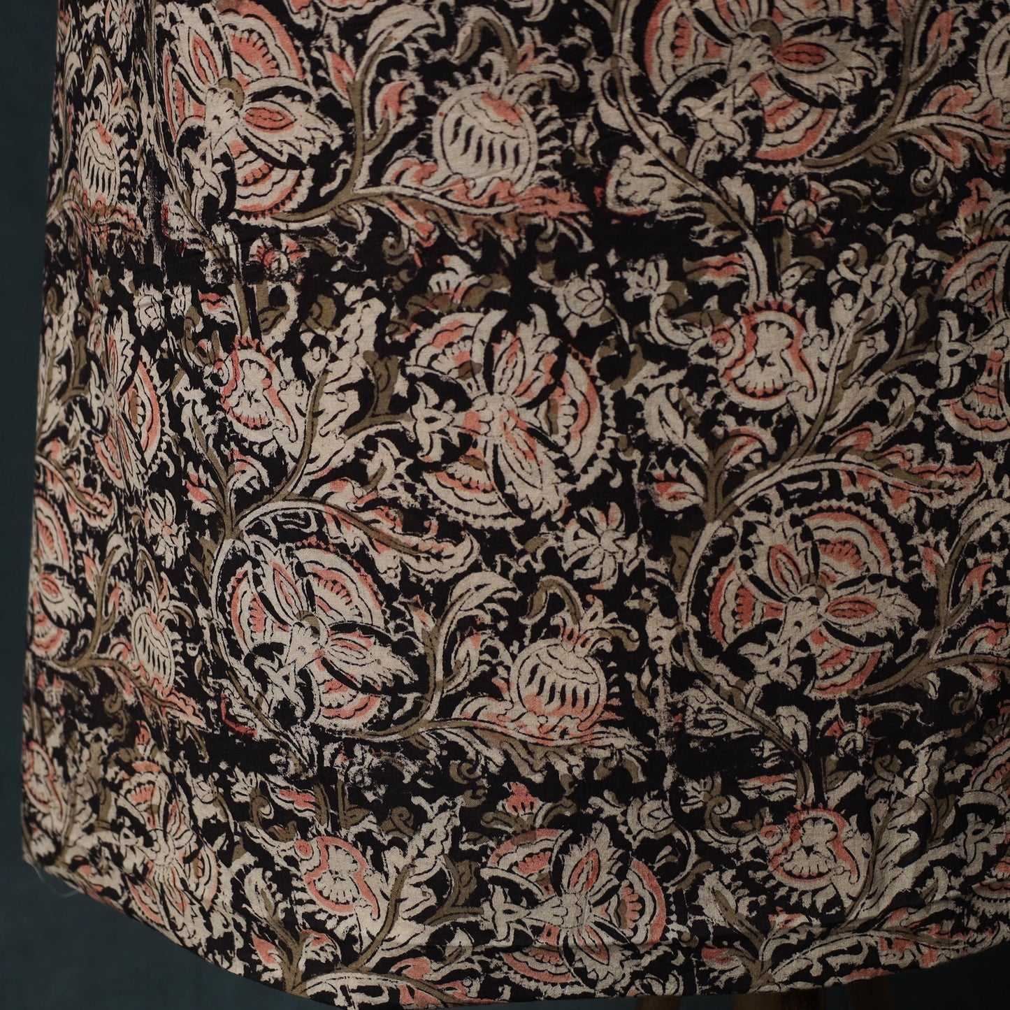 Black - Kalamkari Hand Block Print Natural Dyed Cotton 2pc Unstitched Dress Material Kurta Set 24
