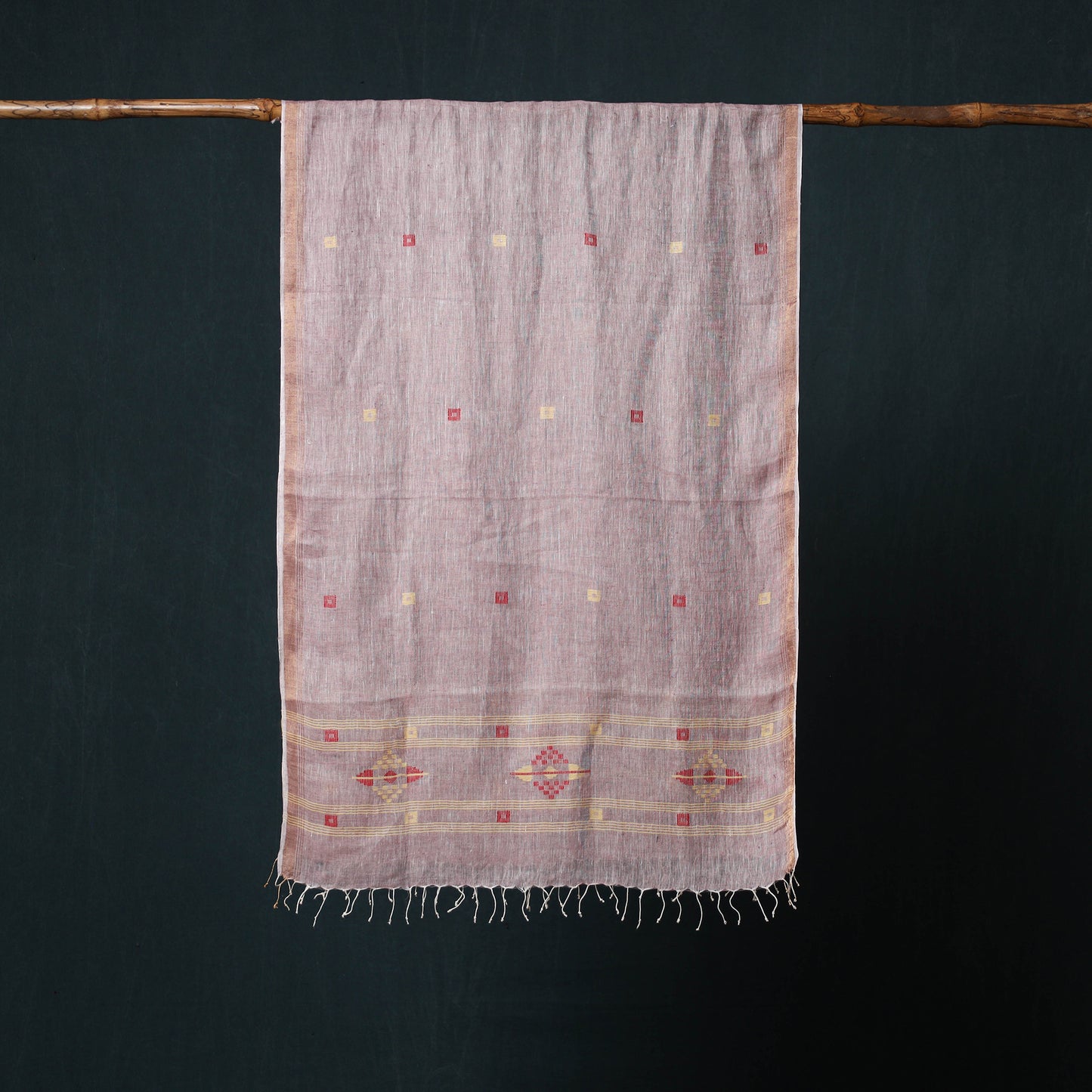Burdwan Jamdani Handloom Linen Stole 03