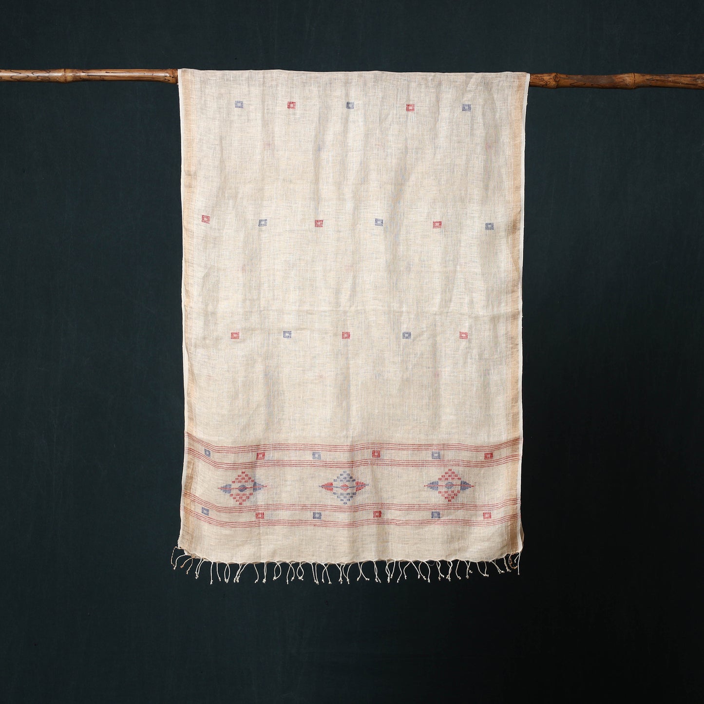 Burdwan Jamdani Handloom Linen Stole 02