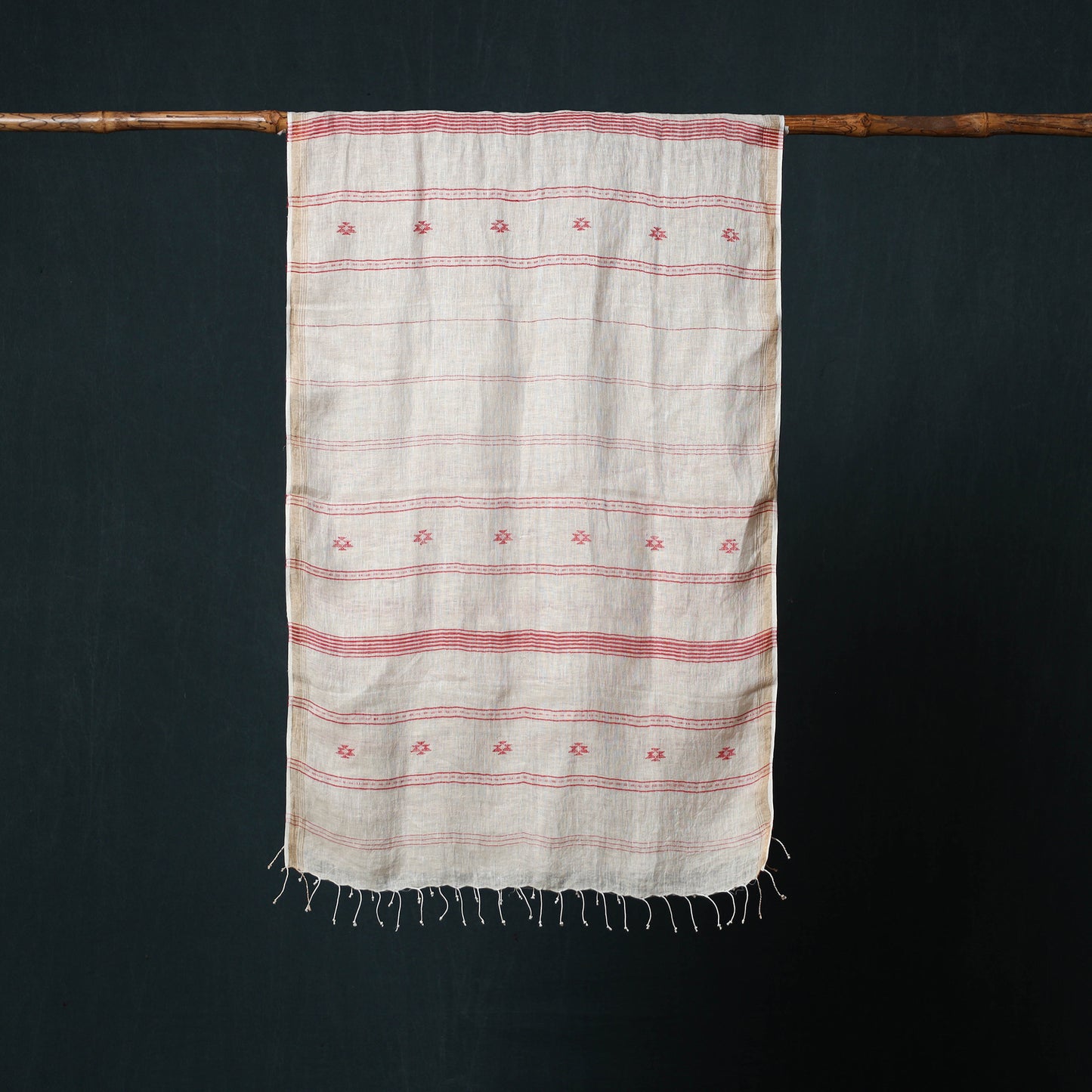 Burdwan Jamdani Handloom Linen Stole 01