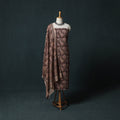Brown - Kalamkari Hand Block Print Natural Dyed Cotton 2pc Unstitched Dress Material Kurta Set 26