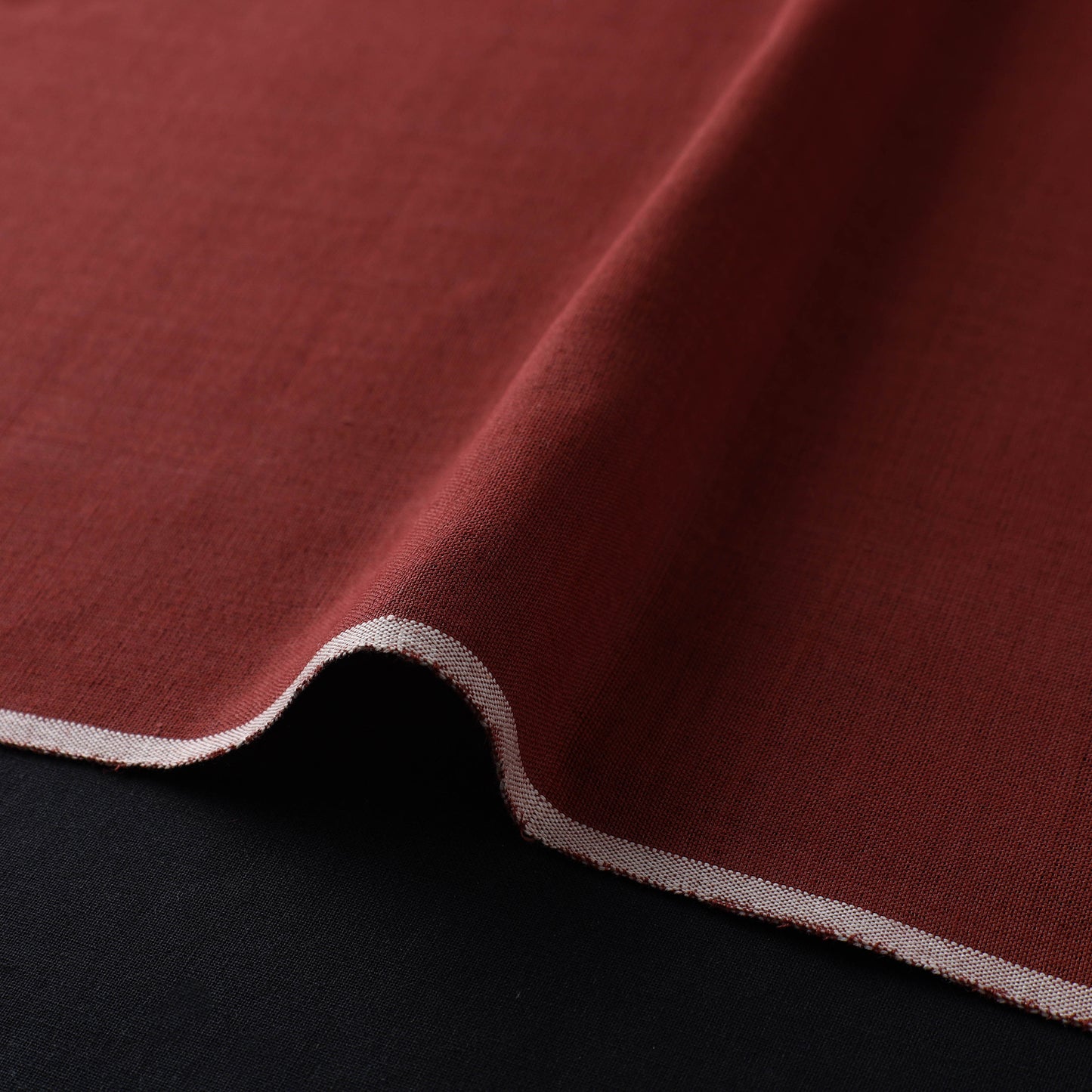 Maroon - Organic Cotton Madder Plain Handloom Fabric