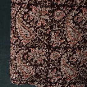 Brown - Kalamkari Hand Block Print Natural Dyed Cotton 2pc Unstitched Dress Material Kurta Set 26