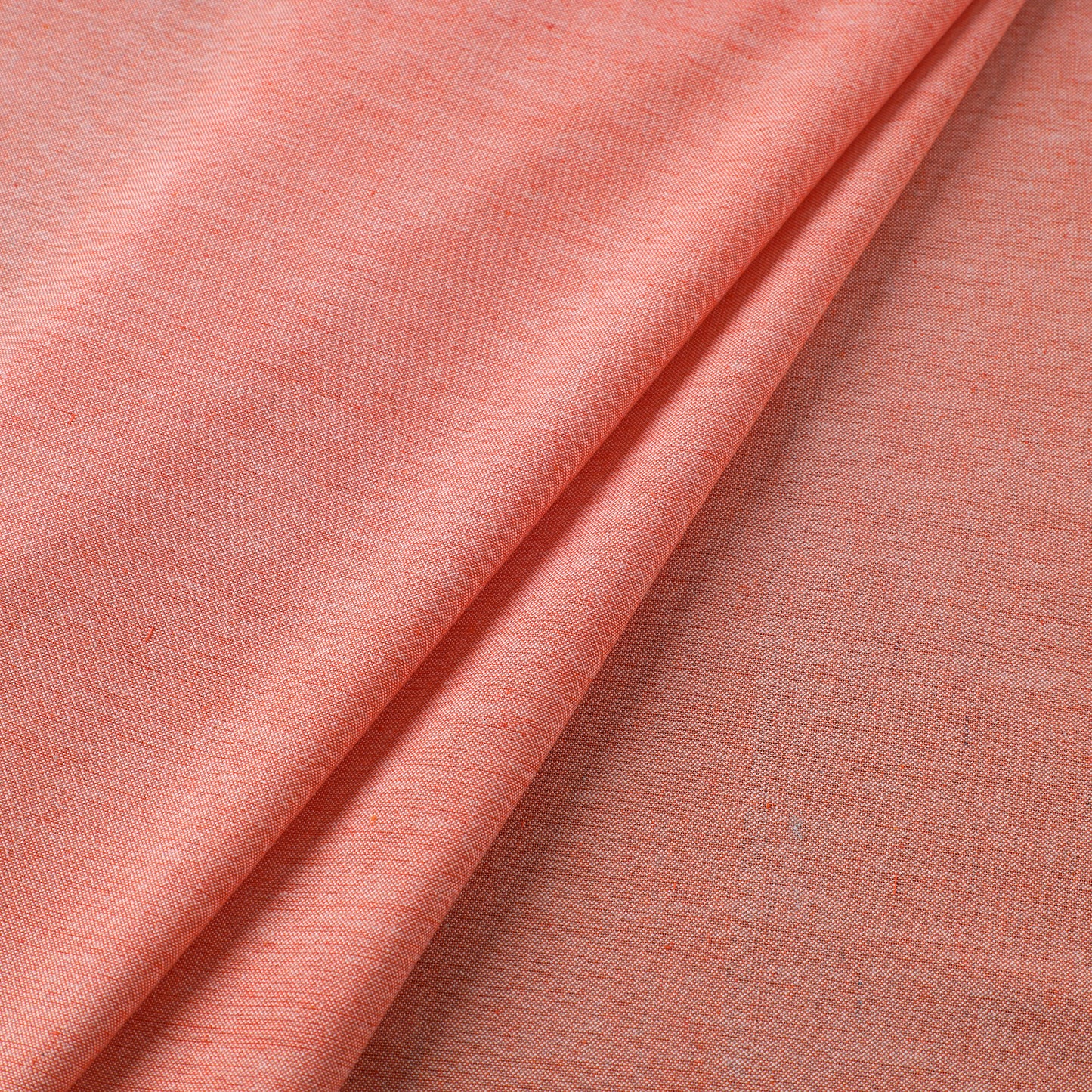 Peach - Jhiri Pure Handloom Cotton Fabric 07