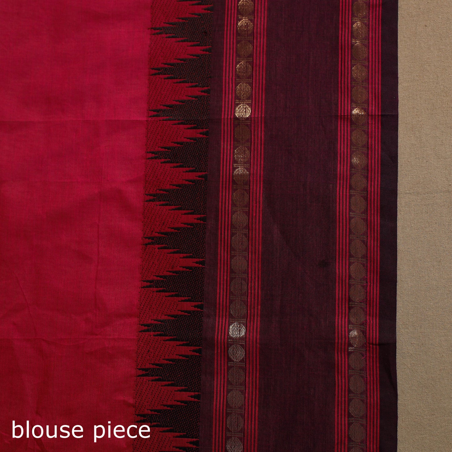 Red Kandangi Chettinad Cotton Saree with Border