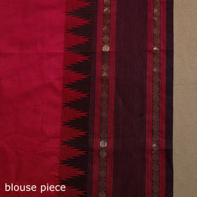 Red Kandangi Chettinad Cotton Saree with Border