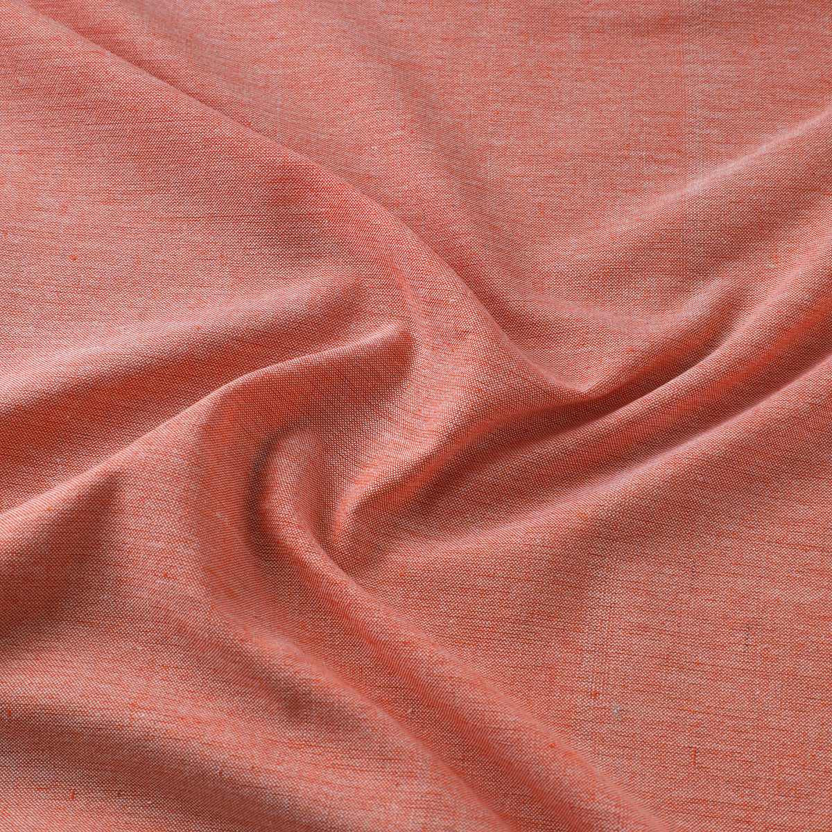 Peach - Jhiri Pure Handloom Cotton Fabric 07