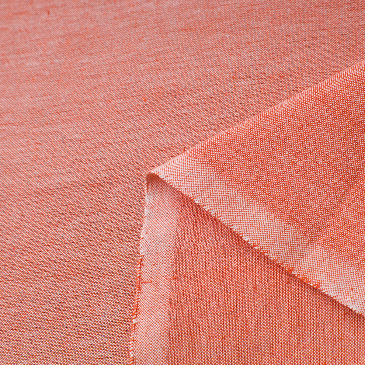 Peach - Jhiri Pure Handloom Cotton Fabric 07