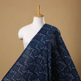 Blue Hand Block Print Cotton Indigo Bagru Fabric