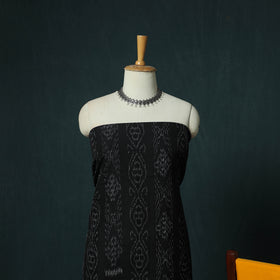 Black - Sambalpuri Ikat Cotton 3pc Unstitched Dress Material Suit Set 17