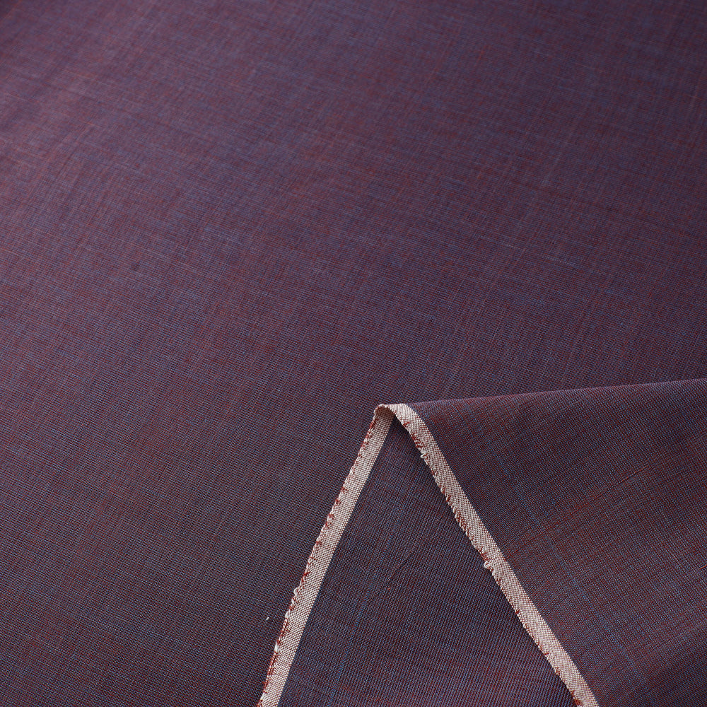 Indigo Brown Organic Cotton Madder Plain Handloom Fabric