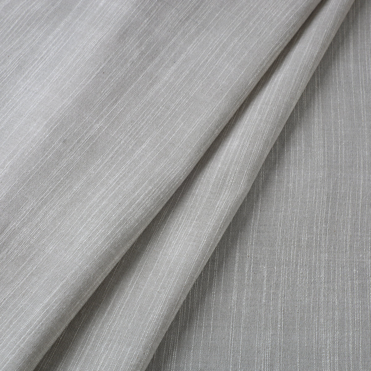 Grey - Jhiri Pure Handloom Cotton Fabric 08