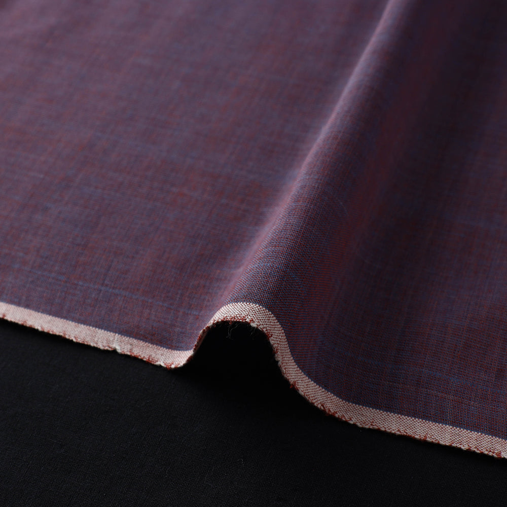 Indigo Brown Organic Cotton Madder Plain Handloom Fabric