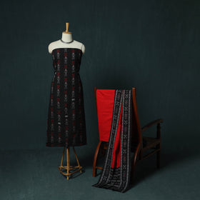 Sambalpuri Ikat Cotton 3pc Unstitched Dress Material Suit Set 19