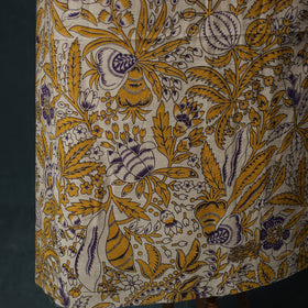 Yellow - Kalamkari Printed Cotton 2pc Unstitched Dress Material Kurta Set 02