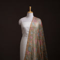 Handpainted Srikalahasti Pen Work Natural Dyed Kalamkari Kota Doria Silk Fabric 01