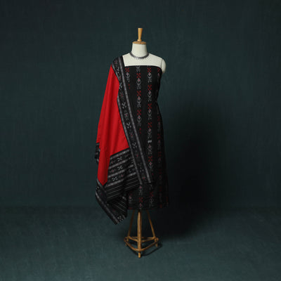 Sambalpuri Ikat Cotton 3pc Unstitched Dress Material Suit Set 19