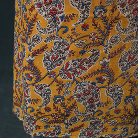 Yellow - Kalamkari Printed Cotton 2pc Unstitched Dress Material Kurta Set 03