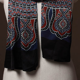 Kutch Bandhani Tie-Dye Ajrakh Block Print Modal Silk Stole 03