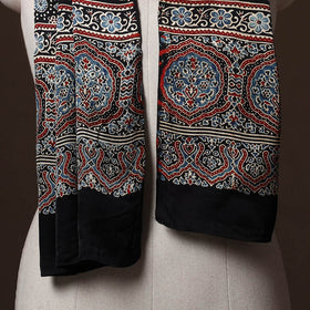 Kutch Bandhani Tie-Dye Ajrakh Block Print Modal Silk Stole 04