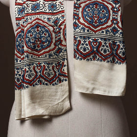 Kutch Bandhani Tie-Dye Ajrakh Block Print Modal Silk Stole 05