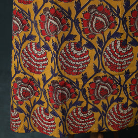 Yellow - Kalamkari Printed Cotton 2pc Unstitched Dress Material Kurta Set 05