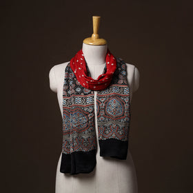 Kutch Bandhani Tie-Dye Ajrakh Block Print Modal Silk Stole 10