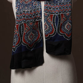 Kutch Bandhani Tie-Dye Ajrakh Block Print Modal Silk Stole 12