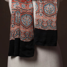Kutch Bandhani Tie-Dye Ajrakh Block Print Modal Silk Stole 14