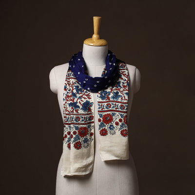 Kutch Bandhani Tie-Dye Ajrakh Block Print Modal Silk Stole 18