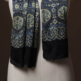 Kutch Bandhani Tie-Dye Ajrakh Block Print Modal Silk Stole 20