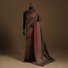 Brown Kandangi Chettinad Cotton Saree with Border