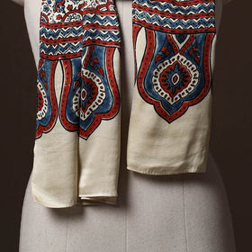 Kutch Bandhani Tie-Dye Ajrakh Block Print Modal Silk Stole 21