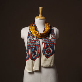 Kutch Bandhani Tie-Dye Ajrakh Block Print Modal Silk Stole 21