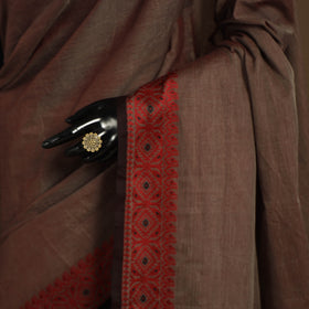 Brown Kandangi Chettinad Cotton Saree with Border
