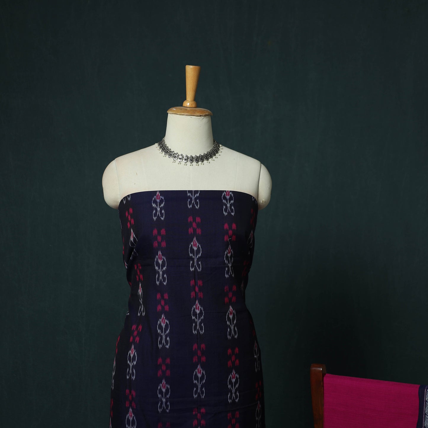 Sambalpuri Ikat Cotton 3pc Unstitched Dress Material Suit Set 23