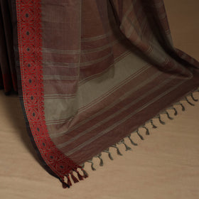 Brown Kandangi Chettinad Cotton Saree with Border