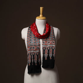 Kutch Bandhani Tie-Dye Ajrakh Block Print Modal Silk Stole 25