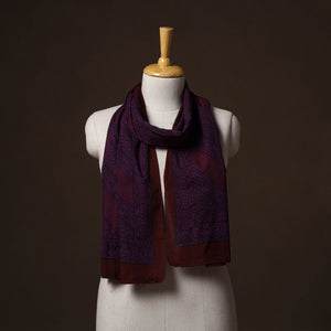 Red - Hand Block Print Natural Dyed Cotton Bagh Stole 59