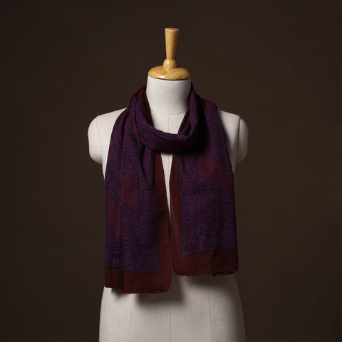 Hand Block Print Natural Dyed Cotton Bagh Stole 59