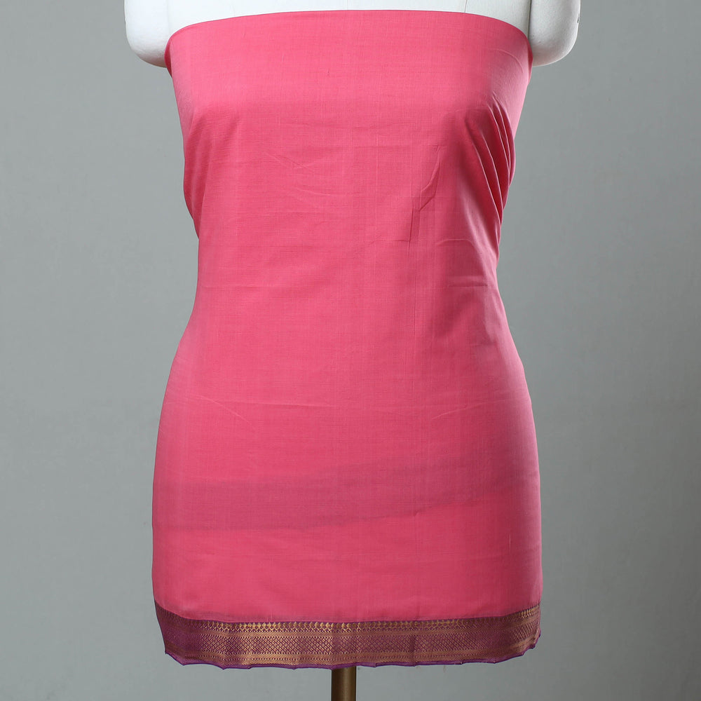 Pink - 3pc Handloom Cotton Mangalagiri Dress Material 19