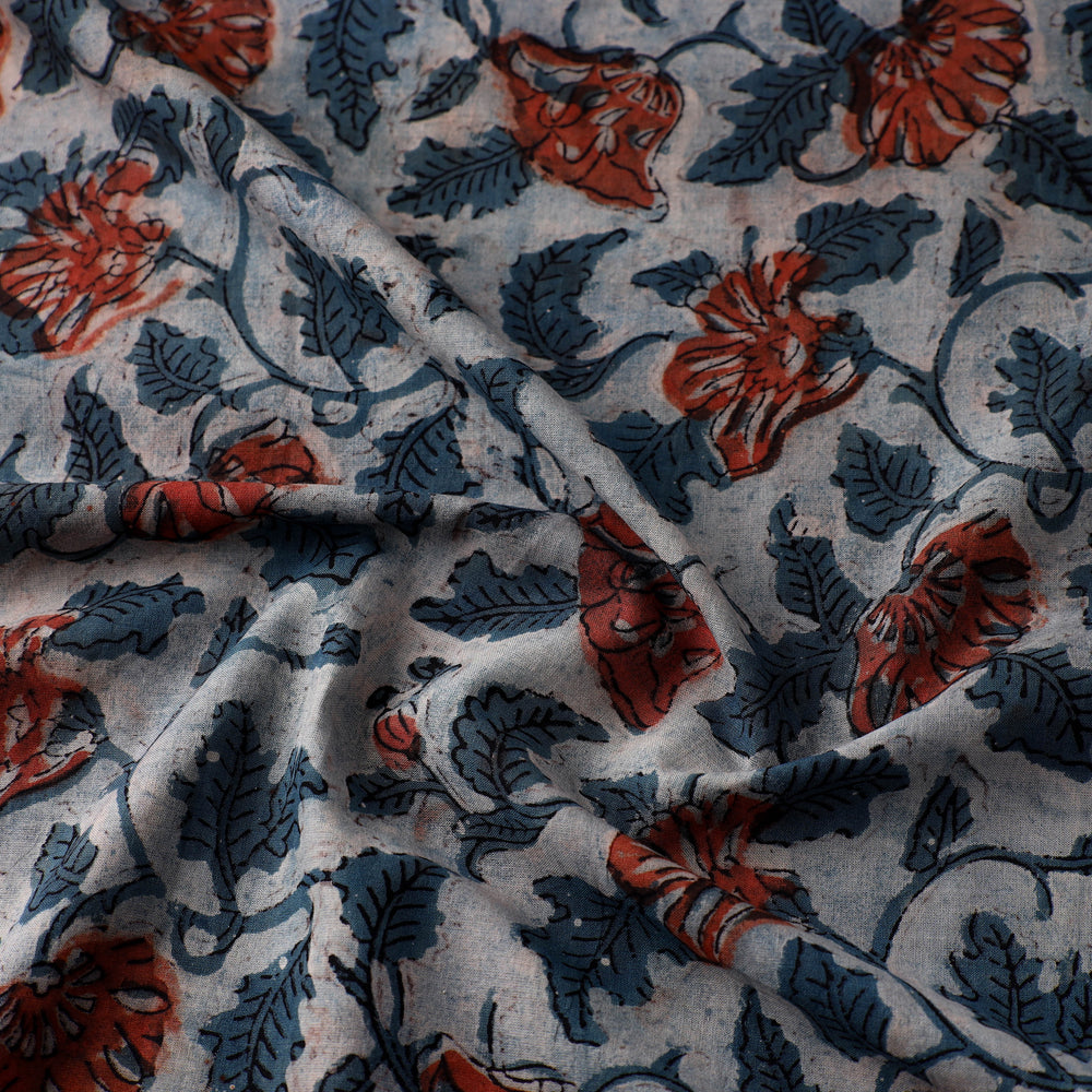 Block Printed Cotton Vanaspati Bagru Fabric 05