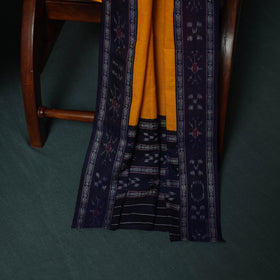 Blue - Sambalpuri Ikat Cotton 3pc Unstitched Dress Material Suit Set 25