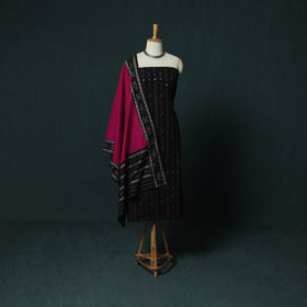 Sambalpuri Ikat Cotton 3pc Unstitched Dress Material Suit Set 26